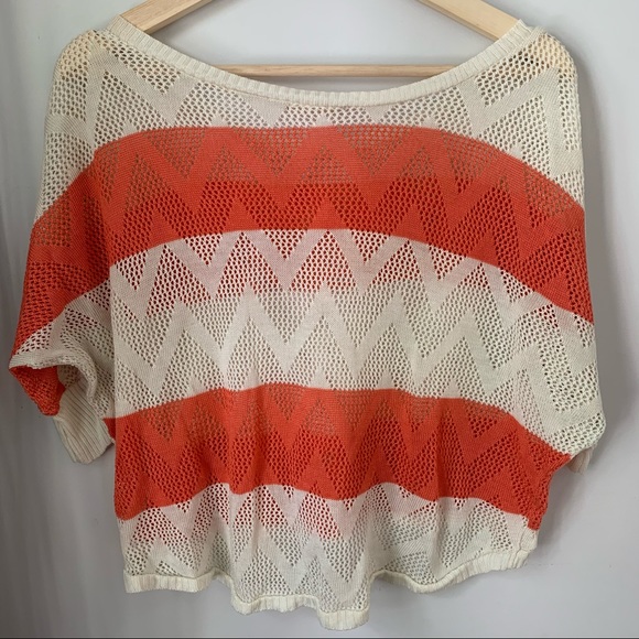 Love J Dolman Striped Crop Top Zig Zag Small - Picture 4 of 5